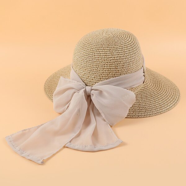 

Bow Knot Decor Straw Hat, Multicolor