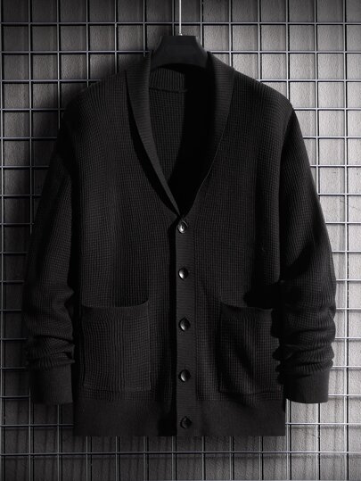 Guys Button Front Cardigan