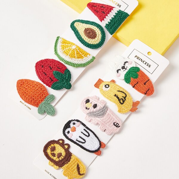 

10pcs Baby Cartoon Hair Clip, Multicolor