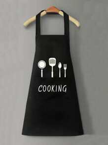 1 dụng cụ nhà bếp In tạp dề chống nước - màu đen - Xem 2