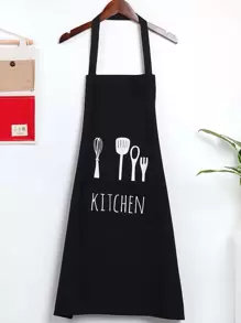 1 dụng cụ nhà bếp In tạp dề chống nước - màu đen - Xem 4
