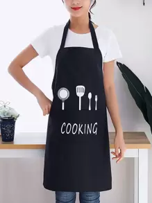 1 dụng cụ nhà bếp In tạp dề chống nước - màu đen - Xem 7