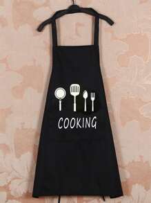 1 dụng cụ nhà bếp In tạp dề chống nước - màu đen - Xem 5