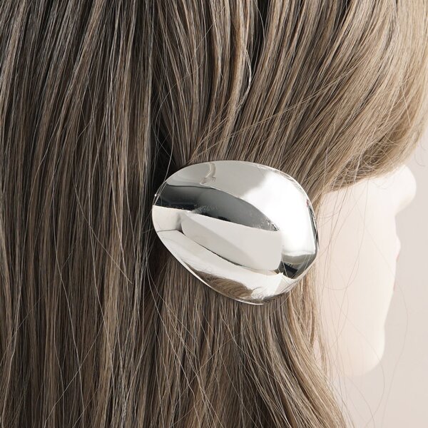 

Solid Hair Clip, Silver