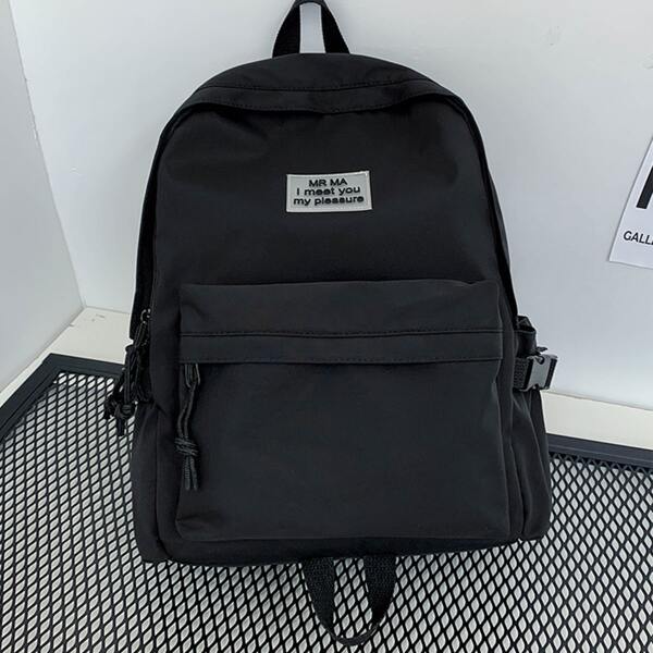 

Letter Graphic Backpack, Black