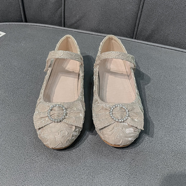 

Toddler Girls Folded Detail Mary Jane Flats, Apricot