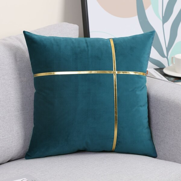 

Minimalist Cushion Cover Without Filler, Teal blue