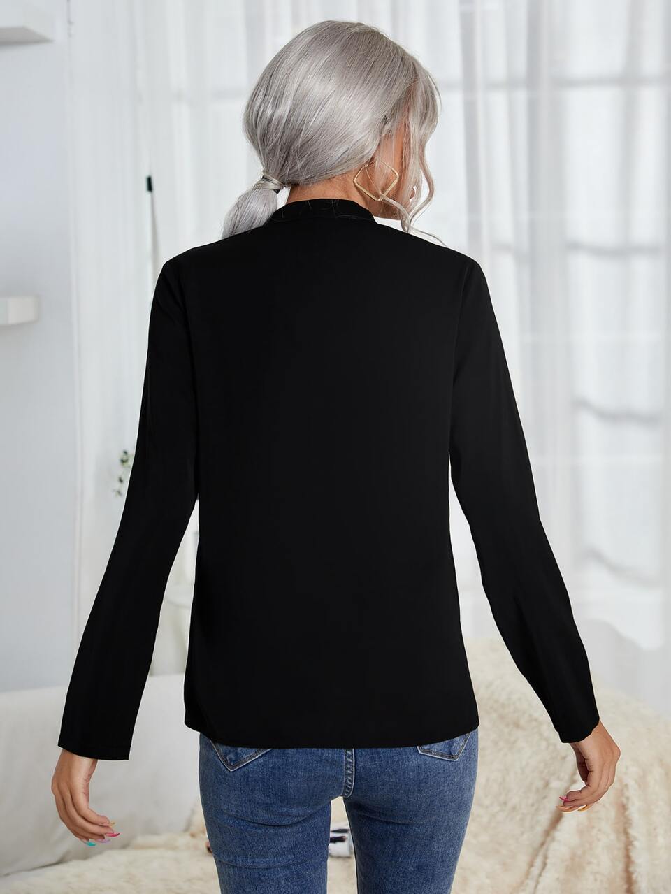 Solid Button Detail Tee