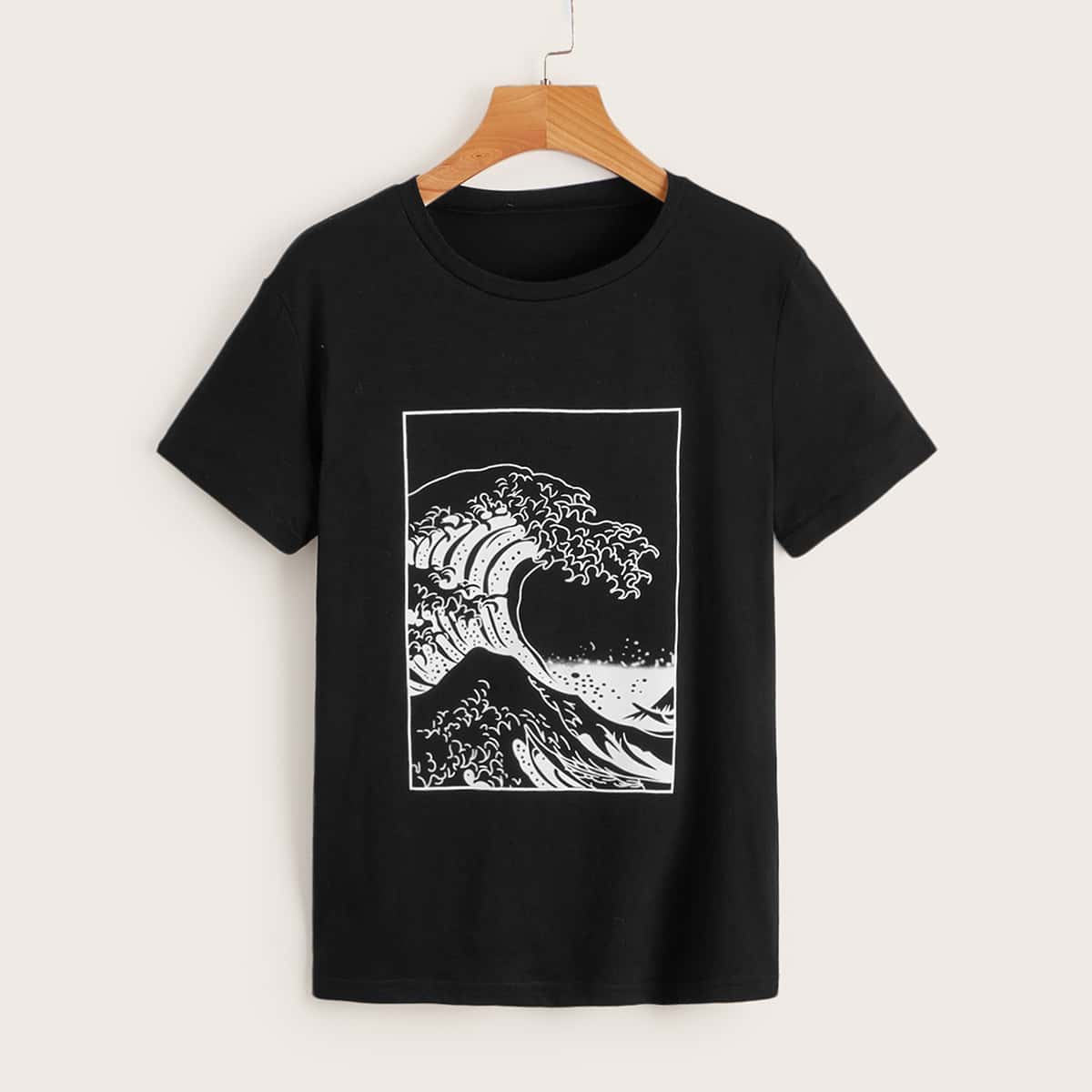 

Wave Print Tee, Black