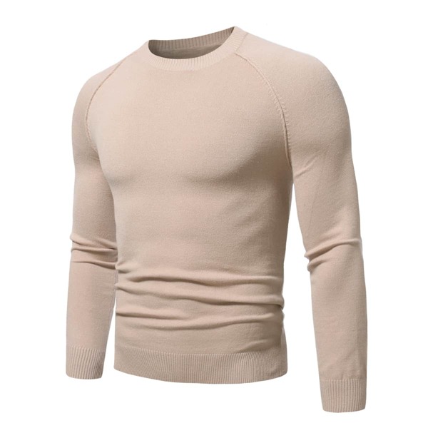 

Men Solid Raglan Sleeve Sweater, Khaki