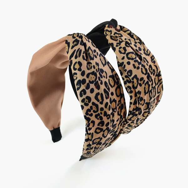 

2pcs Leopard Pattern Headband, Multicolor