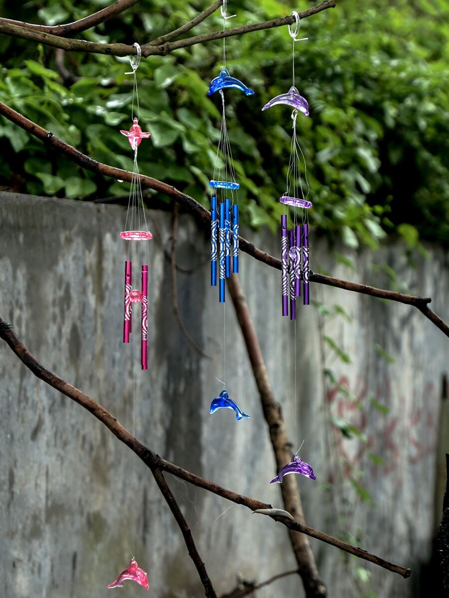3pcs Dolphin Design Wind Chimes - Multicolor - View 1