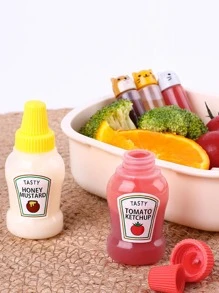 2 piezas Botella para exprimir salsa mini - Multicolor - Ver 2