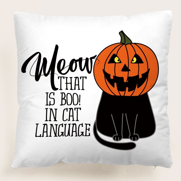 

Halloween Pattern Cushion Cover Without Filler, Multicolor