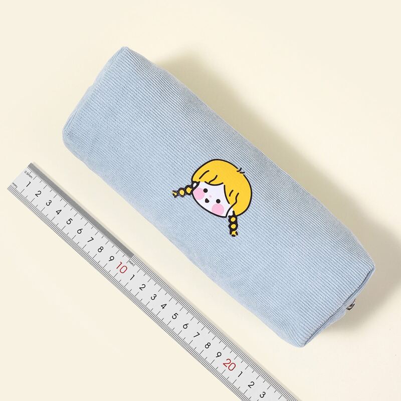 

Figure Graphic Pencil Bag, Dusty blue
