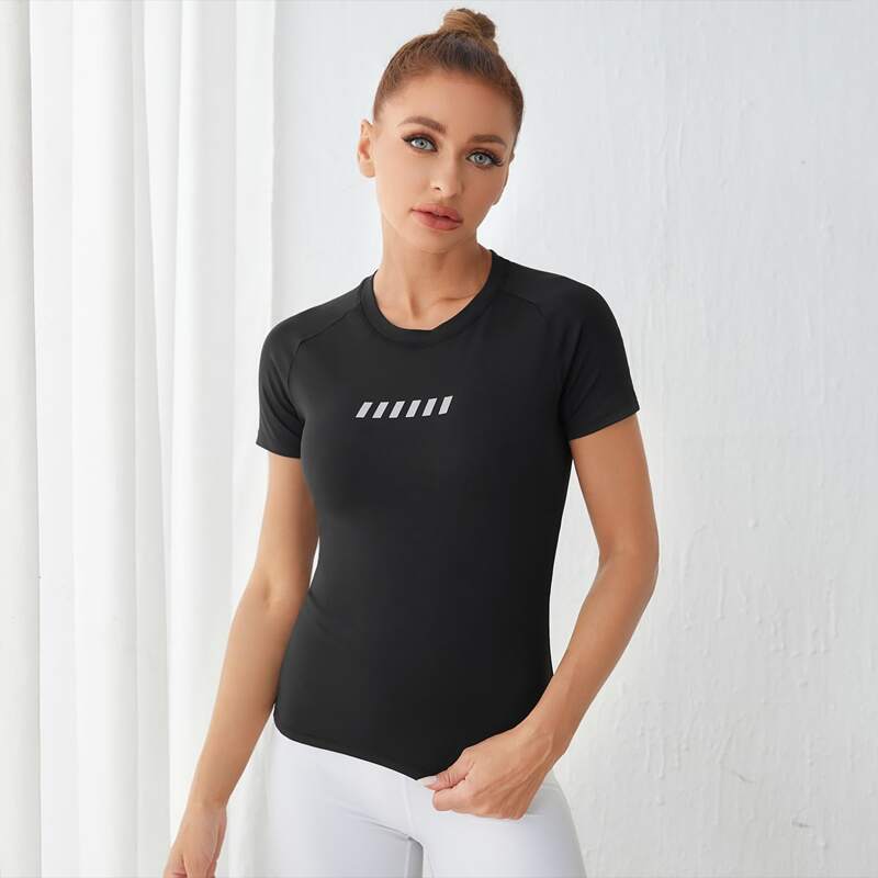 

Solid Breathable Softness Sports Tee, Black