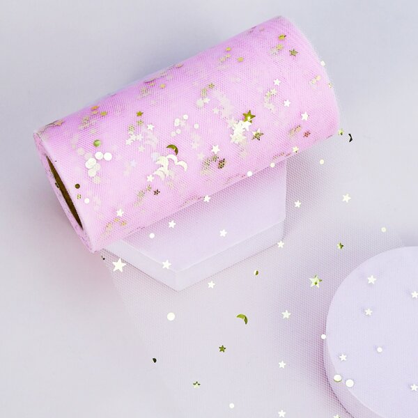 

1roll Decorative Mesh Ribbon, Pink