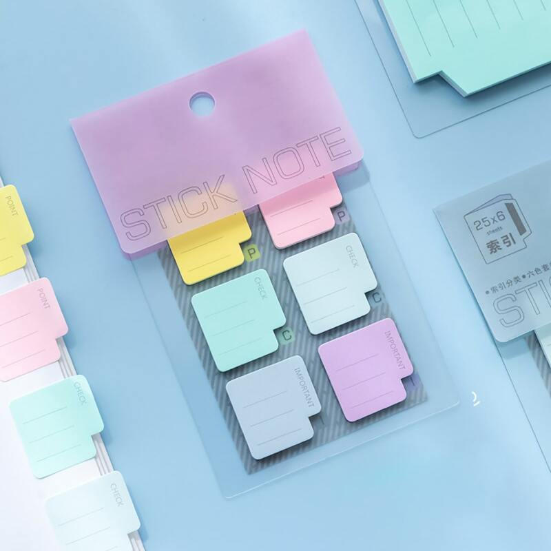 

1pc Random Color Index Sticky Note, Multicolor