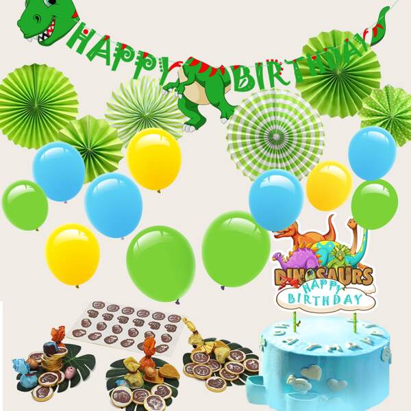 

53pcs Dinosaur Party Decoration Set, Green