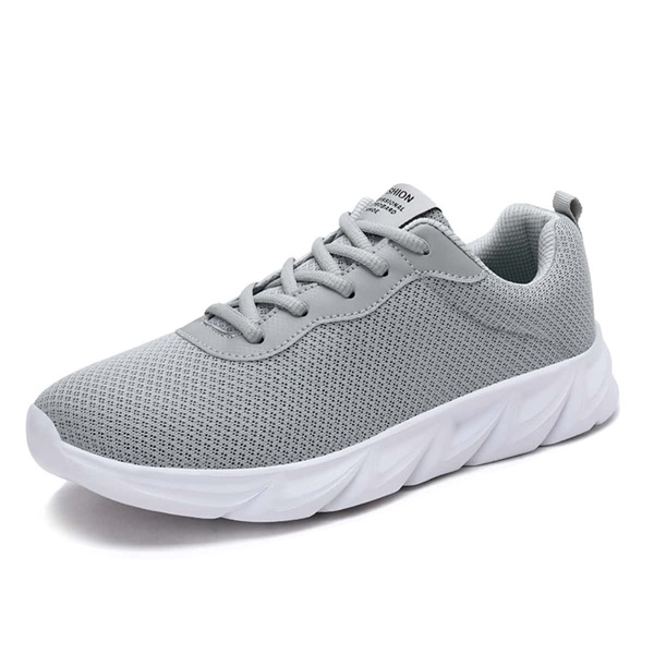 

Men Breathable Lace-Up Front Running Shoes, Grey