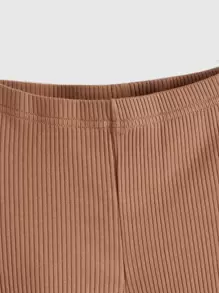 SHEIN 3 piezas Leggings acanalado de punto para niña preadolescente - Multicolor - Ver 8