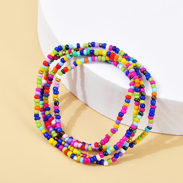 

Colorful Beaded Layered Bracelet, Multicolor