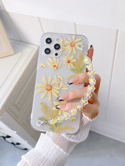 Handyhülle mit Blume Muster & Blume Design Kettenhandschlaufe