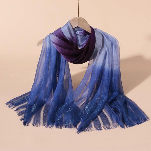 

Raw Hem Scarf, Multicolor