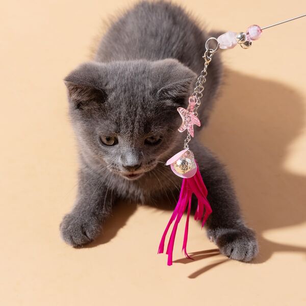 

Starfish Pendant Cat Teaser Wand, Multicolor