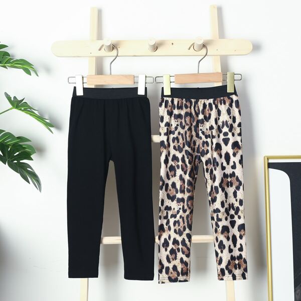 

Toddler Girls 2pcs Leopard Print Leggings, Multicolor