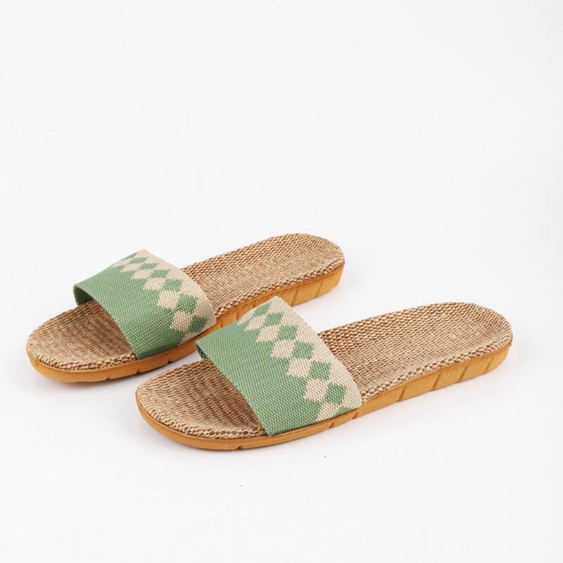 

Geo Graphic Knit Slides, Green