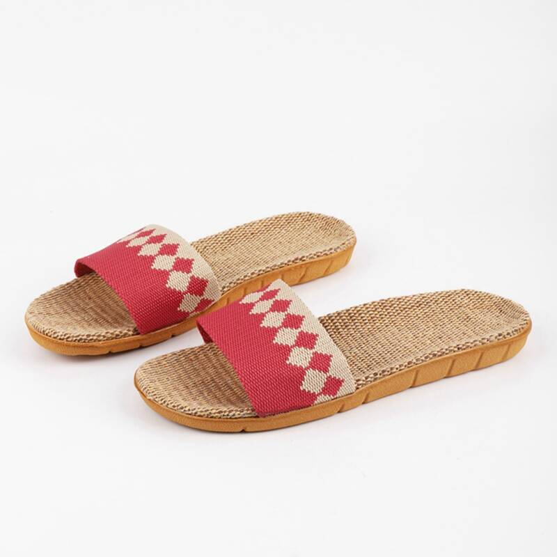 

Geo Graphic Knit Slides, Red