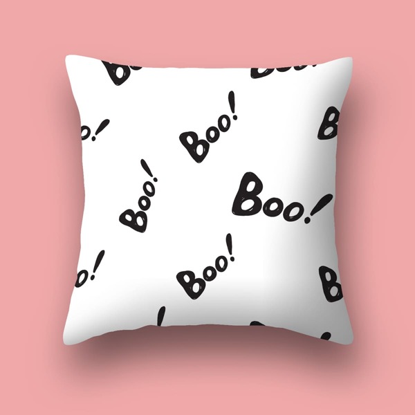 

Letter Graphic Cushion Cover Without Filler, Black and white