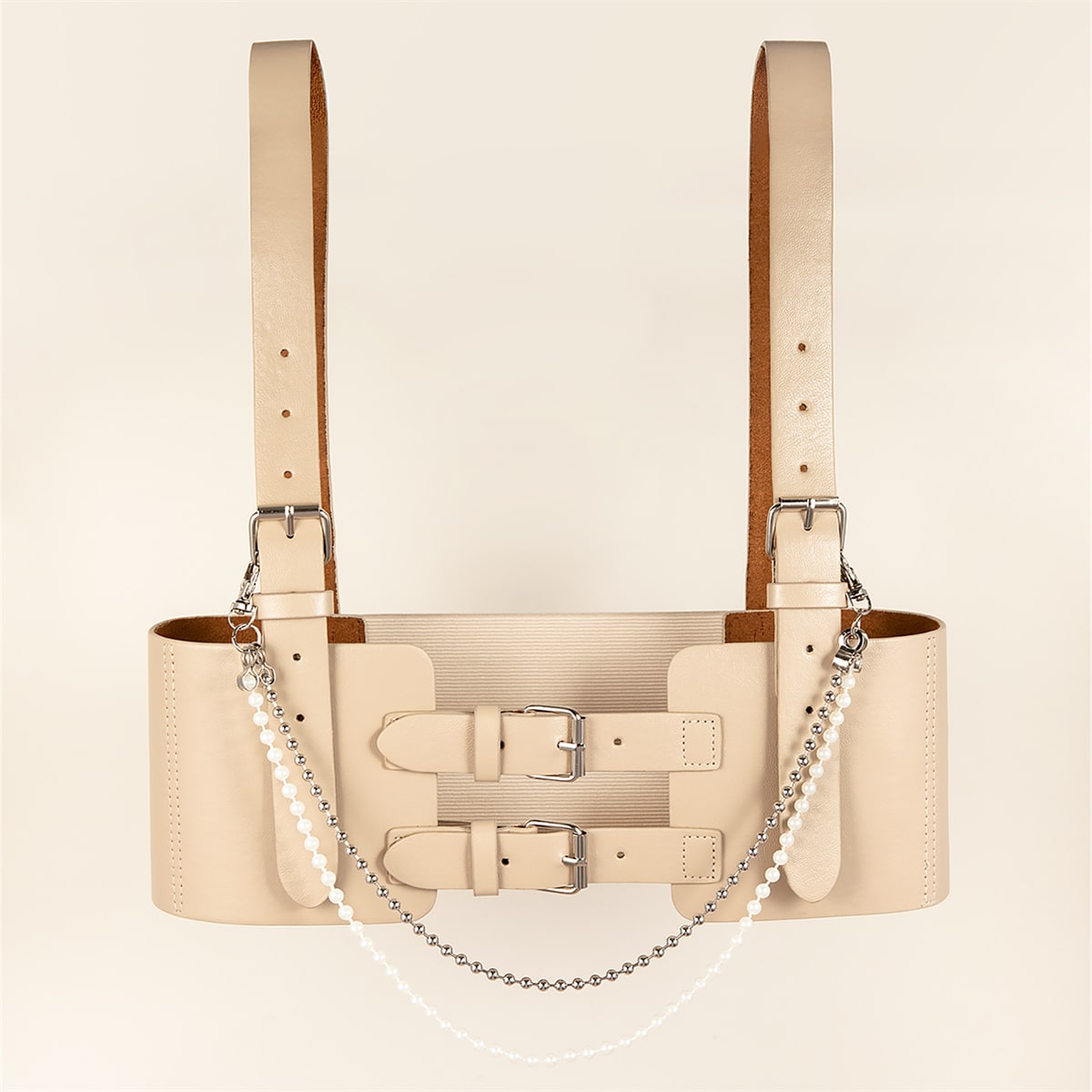 Портупея с искусственным жемчугом с цепочкой