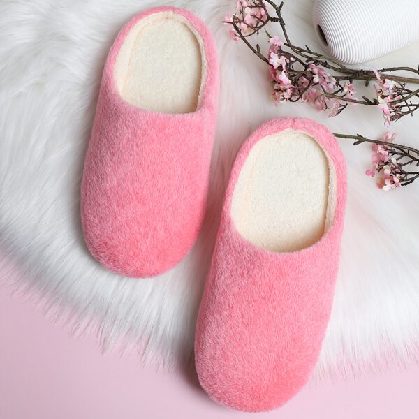 

Minimalist Fluffy Home Slippers, Pink