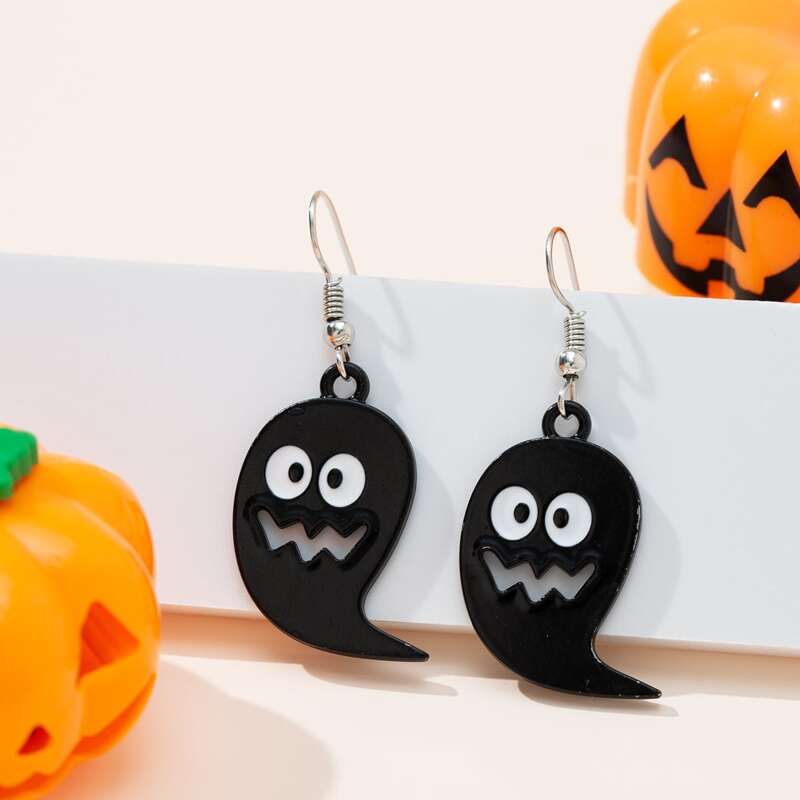 

Ghost Drop Earrings, Black