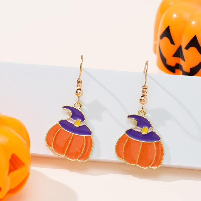 

Pumpkin Lantern Charm Earrings, Multicolor