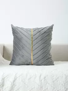 Miater 起皺質感紋理靠墊套不附帶墊芯 - 灰色 - 查看 1