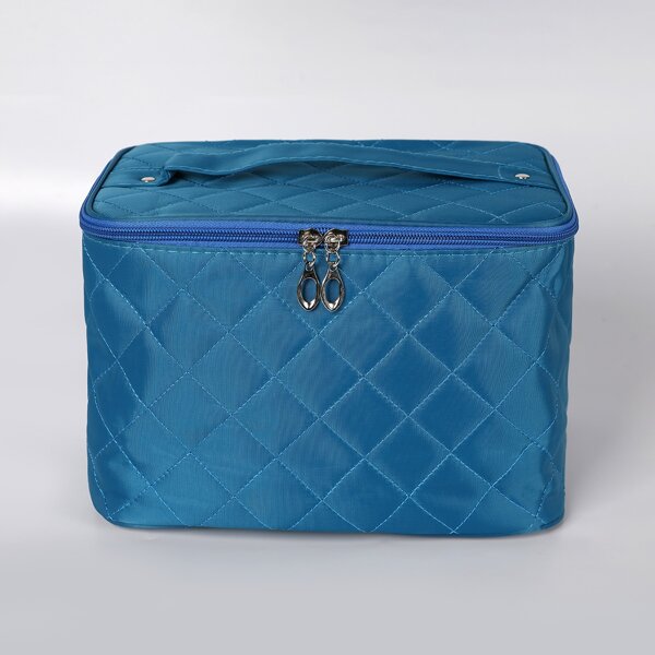 

Solid Square Makeup Bag, Blue