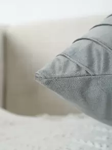 Miater 起皺質感紋理靠墊套不附帶墊芯 - 灰色 - 查看 5