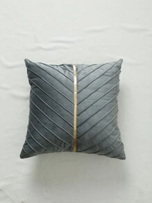 Miater 起皺質感紋理靠墊套不附帶墊芯 - 灰色 - 查看 4