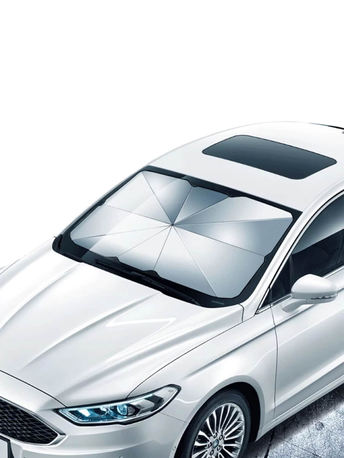 Car Windshield Sunshade Umbrella - Silver - View 1