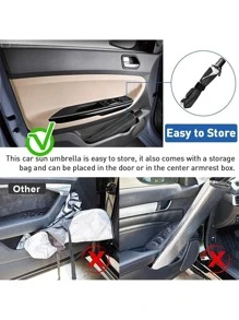 Car Windshield Sunshade Umbrella - Silver - View 8