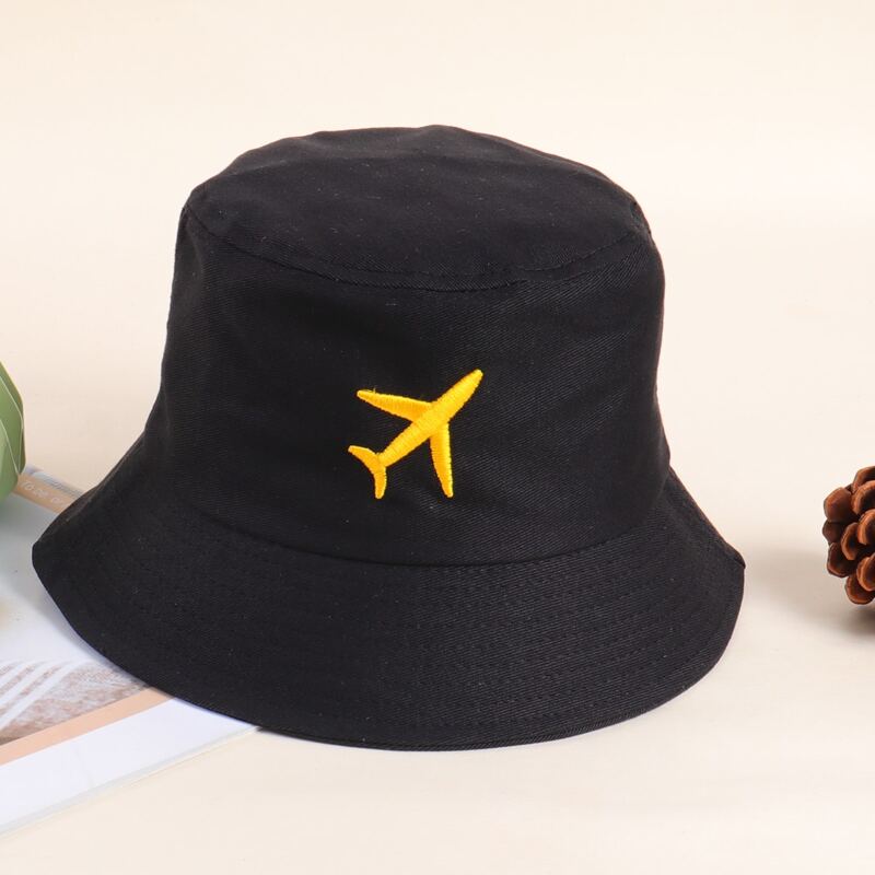 

Graphic Embroidery Bucket Hat, Black