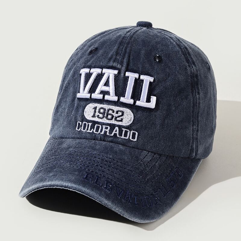 

Letter Graphic Embroidery Baseball Cap, Blue
