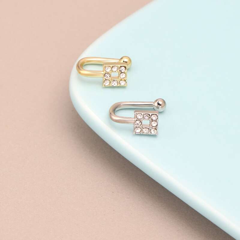 

Rhinestone Decor Nose Ring, Multicolor