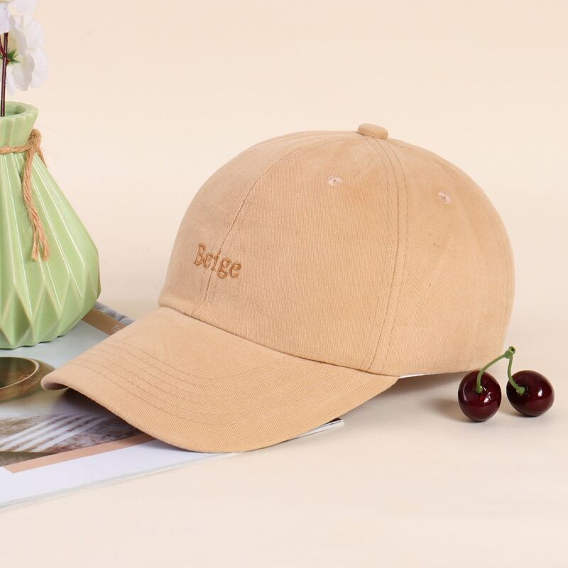 

Letter Graphic Embroidery Baseball Cap, Apricot