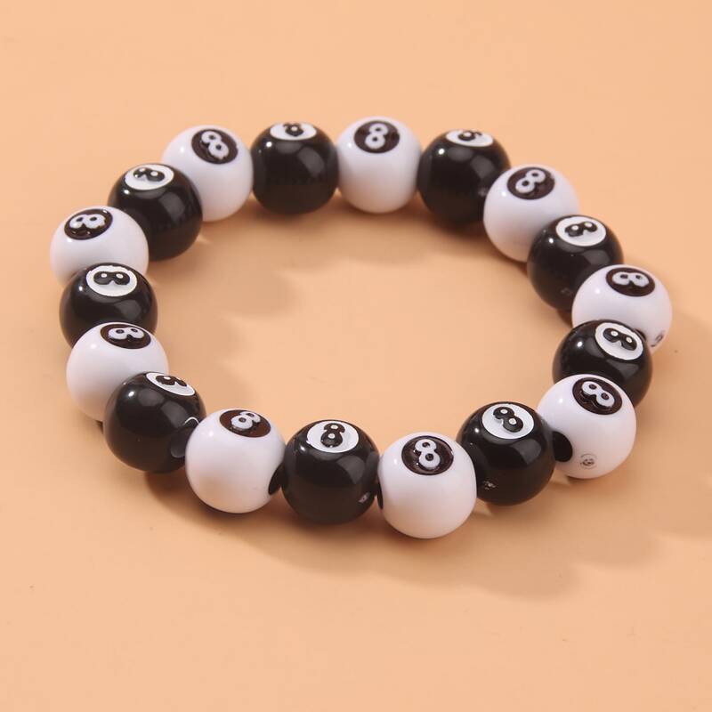 

Two Tone Beaded Bracelet, Black and white