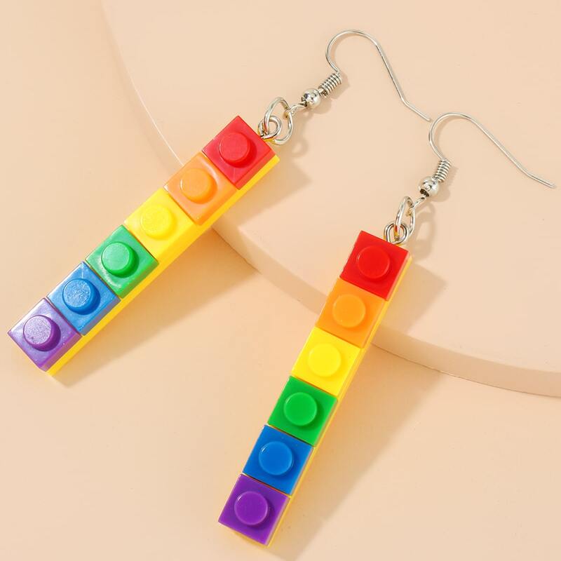 

Colorful Striped Drop Earrings, Multicolor