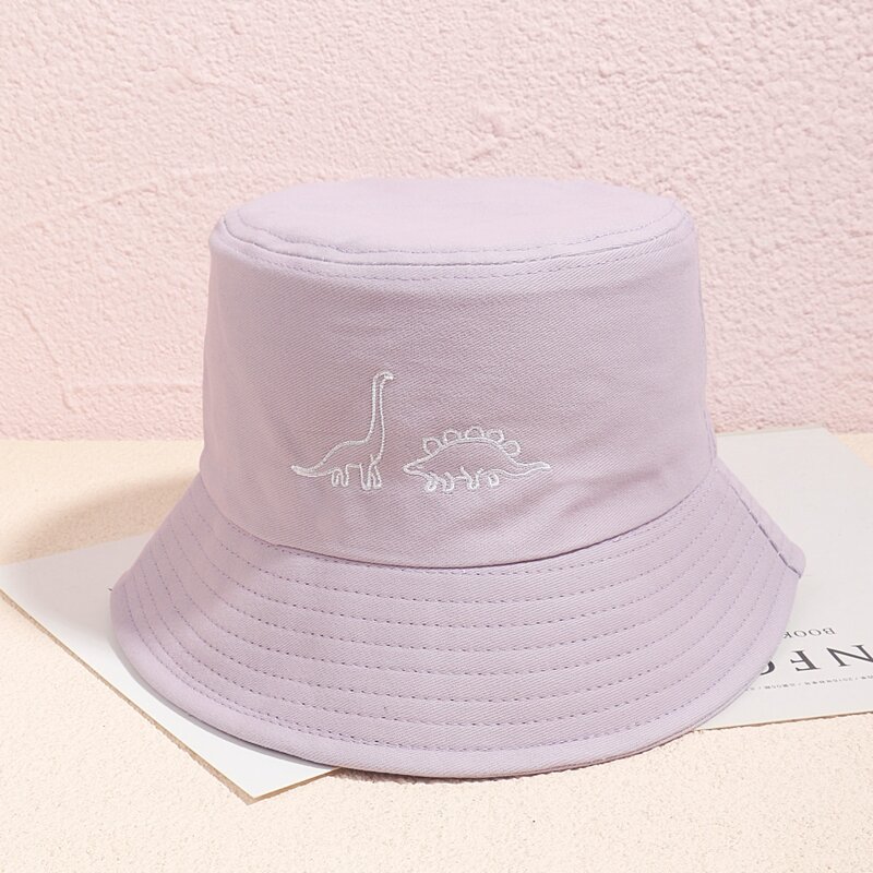 

Dinosaur Embroidered Bucket Hat, Purple